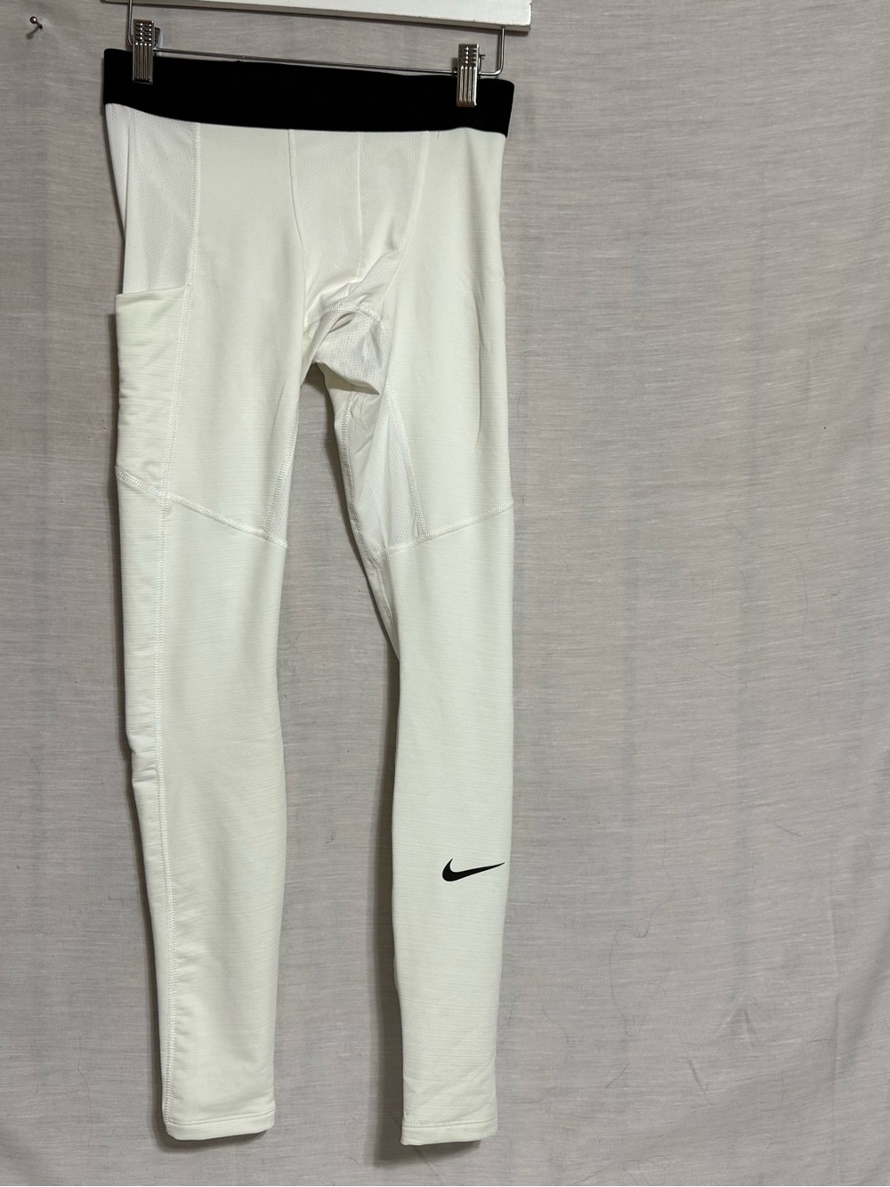 Nike Pro Dri-FIT White Compression Leggings Side Pocket Women’s Small